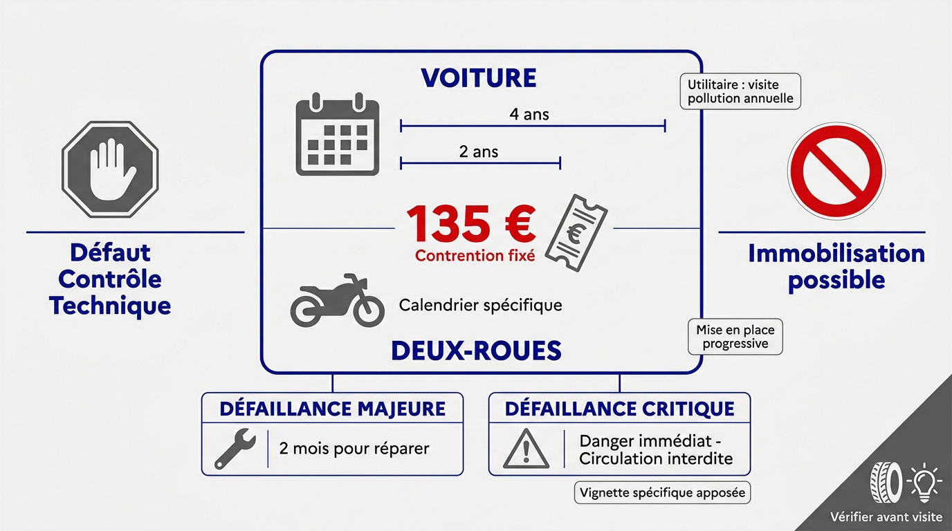 Contrôle technique amende et sanctions routières