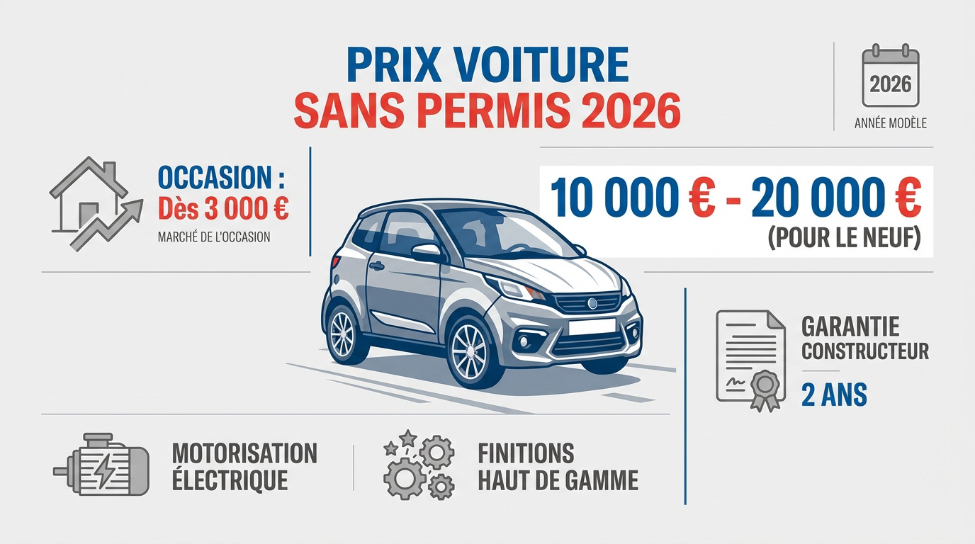 Comparatif des prix de voitures sans permis neuves et d'occasion en 2026
