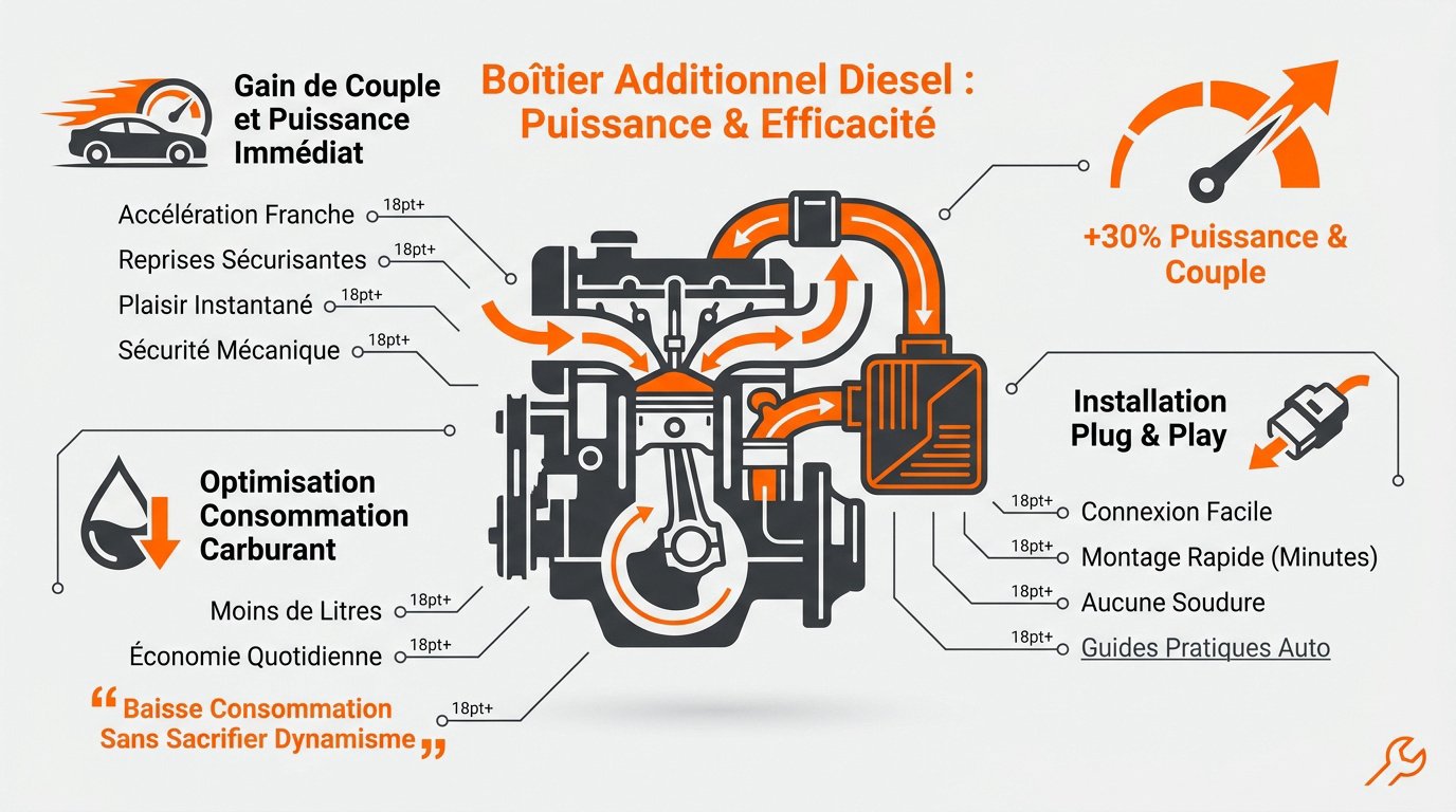 Installation d'un boîtier additionnel sur un moteur diesel pour augmenter la puissance
